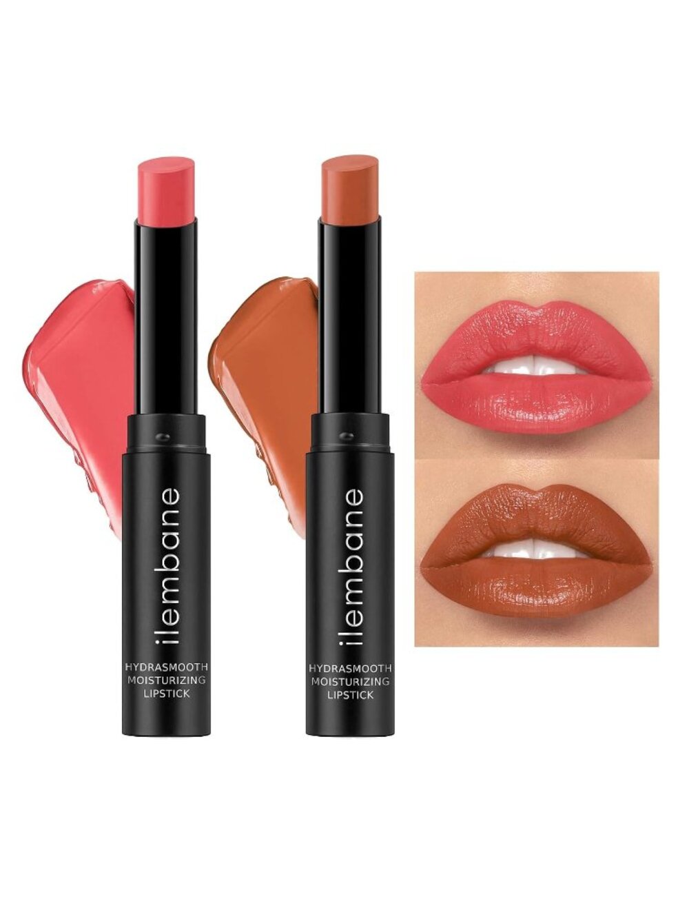 Petal + Latte 2 Pcs Hydrasmooth Moisturizing Lipstick & Glossy Tinted Lip Balm